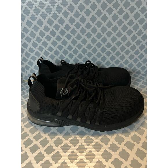 Larnmern Black Steel Toe Work Safety Lightweight Sneakers Size 9.5 Pre-Loved - Picture 4 of 8